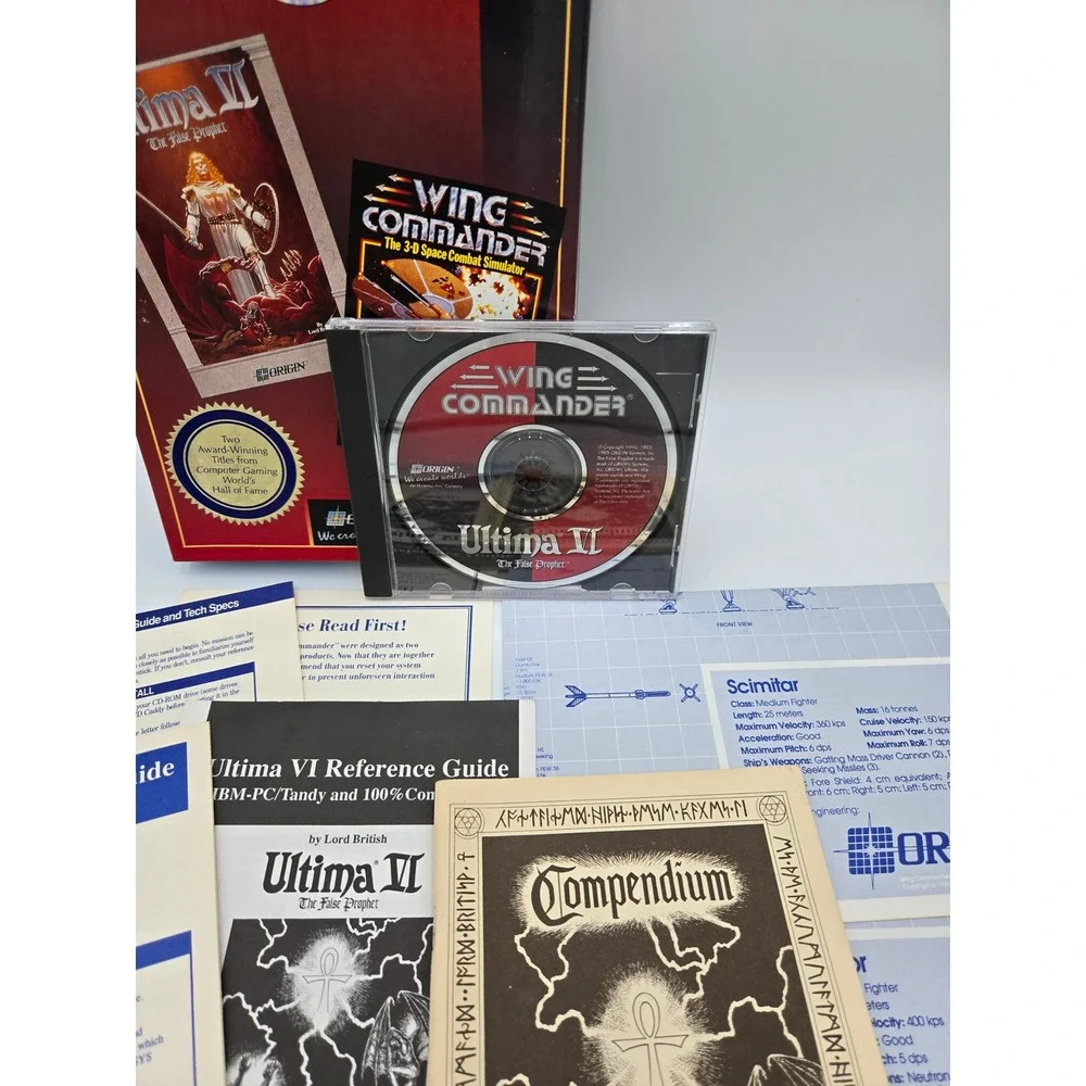 Wing‎ Commander & Ultima VI False Prophet Origin Big Box PC CD-ROM Bundle Vntg